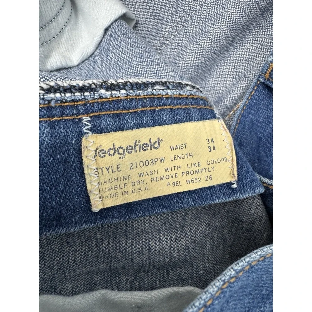 Vintage Sedgfield Jeans Mens 34x34 (32x28) Wide Leg Retro Hippie Western 70s